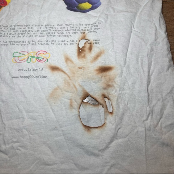 White Graphic T-Shirt with Colorful Characters - Picture 2 of 4